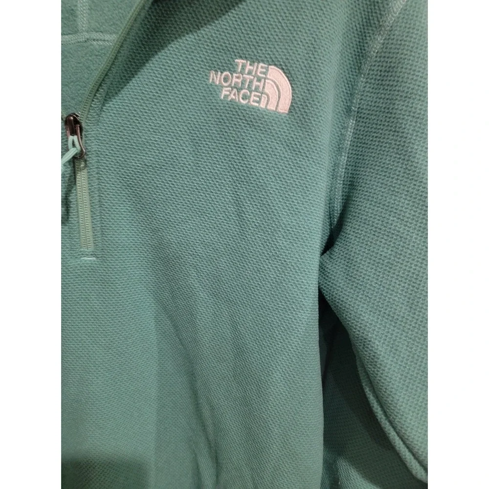 The North‎ Face Mens S Textured Mint Green Fleece 1/4 Pullover Jacket Sweatshirt